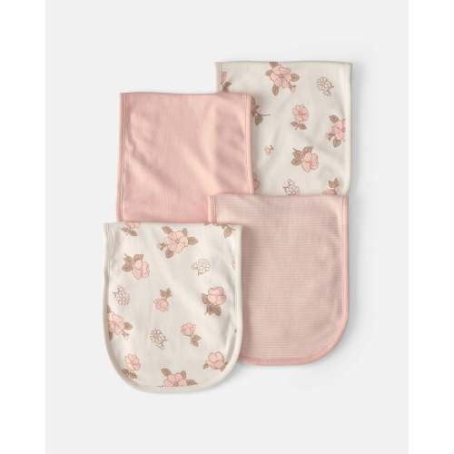 Baby Girl 4-Pack Floral Burp Cloths