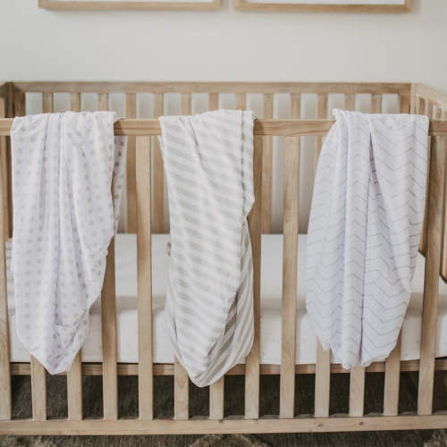 Gray Mini Crib Fitted Sheet Set