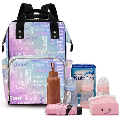 Custom Diaper Bag with Name Personalized Mommy Backpack