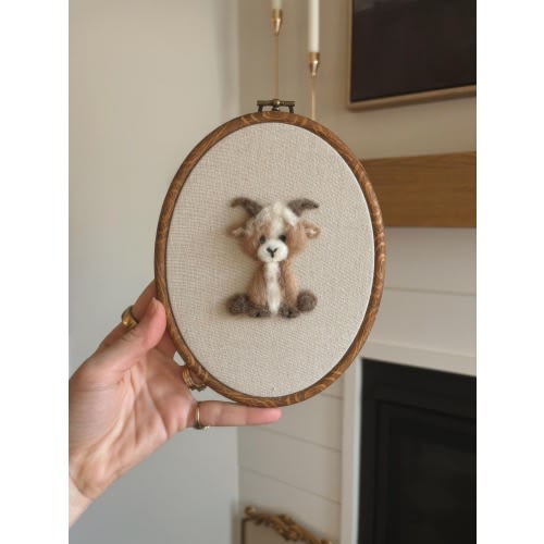 Goat Nursery Decor, Handfelted Goat Wall Art, Farm Nursery Decoration, Baby Shower Gift, Goat Decor