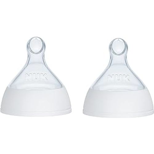 NUK Smooth Flow Pro Baby Bottle Replacement Nipples, Silicone, Anti-Colic, Leak-Proof, Pack of 2