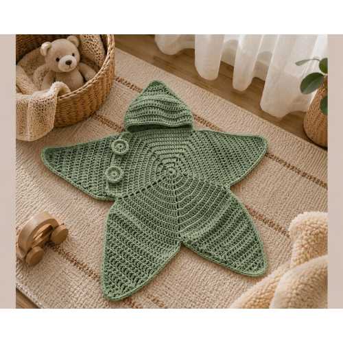 Crochet Star Baby Swaddle - Green