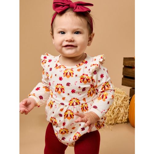 Knit Long Sleeve Flutter Bubble Romper | RuffleButts & RuggedButts