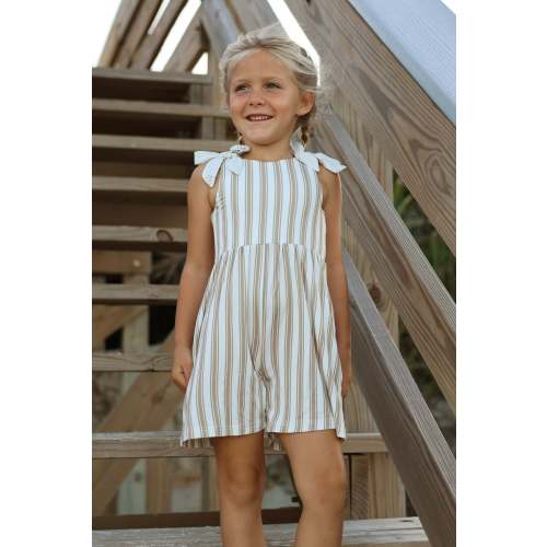 Rita Shortie Romper (ash stripe)