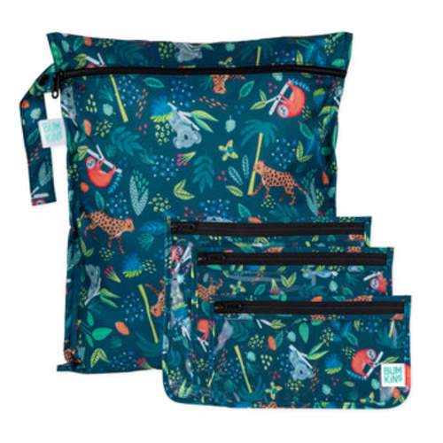 Bumkins Jungle Animals Print Bags for Travel, On-the-Go, Waterproof