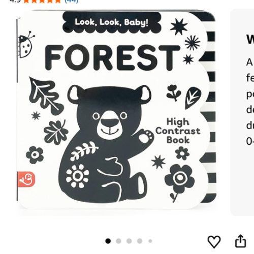 Look, Look, Baby! Forest: Black and White High Contrast Tummy Time Book for Newborns