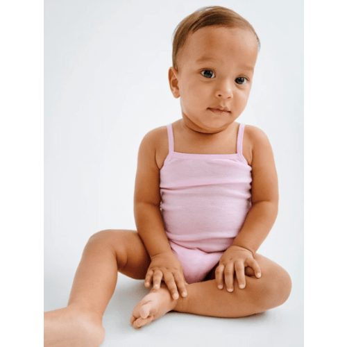 Baby merino wool/silk bodysuit with straps - $30.99 - Dilling