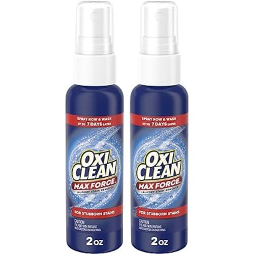 OxiClean Max Force Laundry Stain Remover Spray, Newborn & Baby Essentials, Travel & On-The-Go Stain Treater, 2 fl oz, 2PK