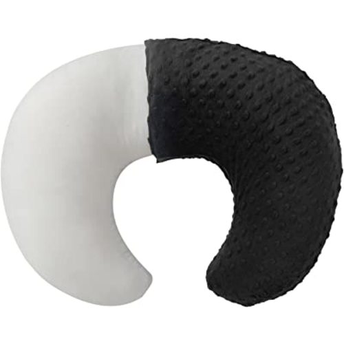 Nursing Pillow and Positioner with Cover for Breastfeeding and Bottle Feeding, Propping Baby, Tummy Time, Baby Sitting Support, Awake-Time Support (Black, 22" x 17.7" x 5.9")