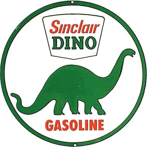 Sinclair Dinosaur Round Tin Sign Vintage Garage Signs Man Cave Decor Gas Station Signs 12"x12"