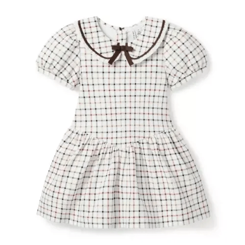 Girl Jet Ivory Plaid Plaid Ponte Dress by Janie and Jack
