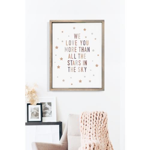 We Love You More Than All the Stars In The Sky -  Neutral Nursery Wall Art, Kid's Bedroom Wall Canvas, Think Positive Decorations, Celestial