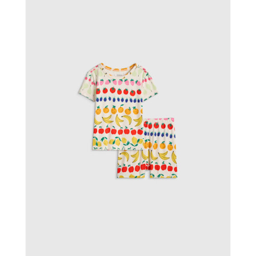 Bamboo Short Sleeve and Shorts Pajama Set - Baby in Fruit Stripe