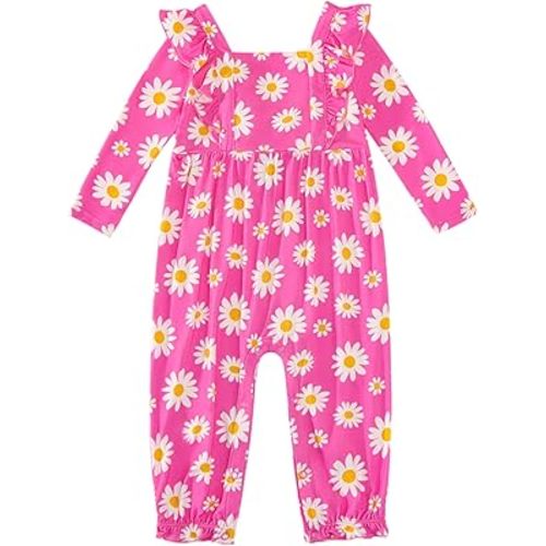 Baby Girls Rompers-Viscose Made from Bamboo,Long Sleeve Pants Romper Clothes Infant Outfits for Girl