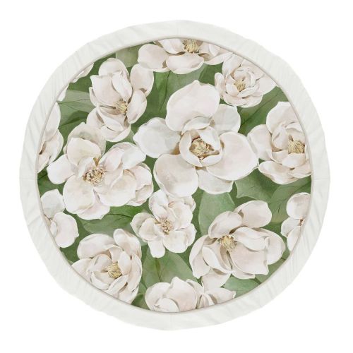 Sweet Jojo Designs Girl Baby Tummy Time Playmat Watercolor Magnolia Green and Ivory
