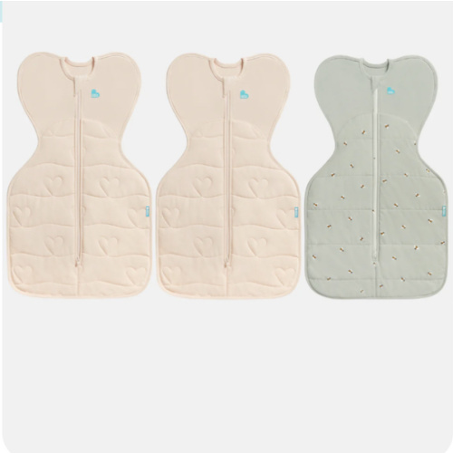 Swaddle Up Starter Bundle | 3.5 | 2.5 TOG | Blush Heart | Olive Bees