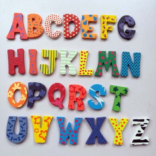 Wooden Magnetic Alphabet Letters for Fridge (26-Pack) Boxwood Refrigerator Magnets for Kids Learning, Spelling & Home Decor