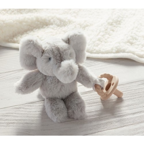 Elephant Critter Plush Pacifier Holder