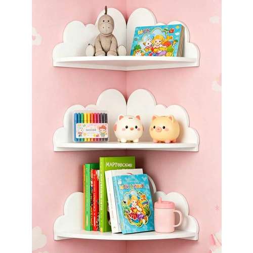 1/3pcs Children's Room Cloud Shaped Shelves, Creative Wooden Craft Cloud Decor Wall Mounted Storage Rack | SHEIN USA