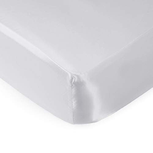 Pro Goleem Satin Soft Crib Sheet Great for Baby with Sensitive Hair Silky Baby Sheet White Unisex 52’’x28’’x8’’ Fitted Sheet