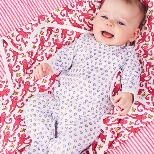 Infant Hearts Zipper Footie
