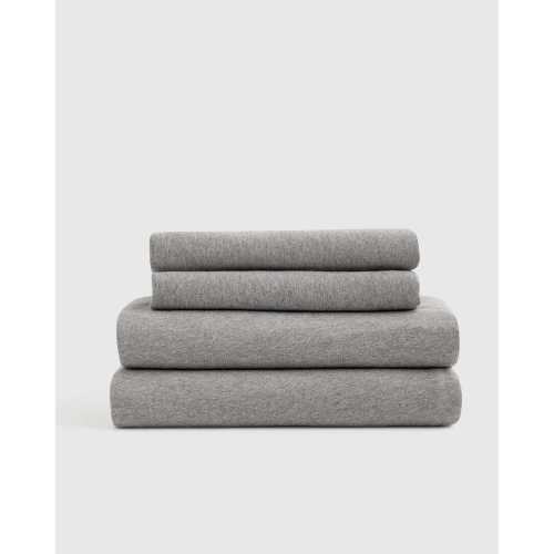 Organic Jersey Sheet Set in Heather Grey