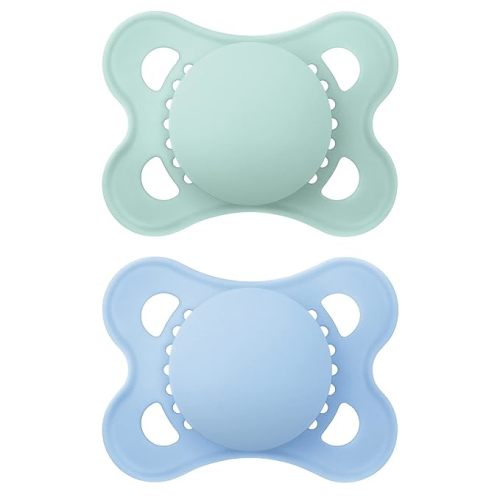 MAM Original Matte Baby Pacifier, Nipple Shape Helps Promote Healthy Oral Development, Sterilizer Case, Boy and Girl , 0-6 Months (2 Count) - 2 Count (Pack of 1)