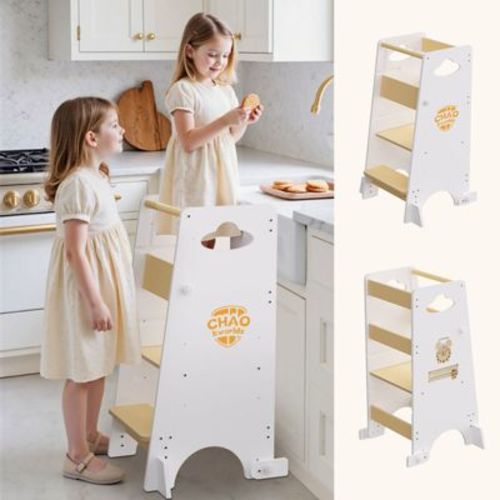 Chaokws Toddler Tower Learning Tower - Adjustable Kitchen Step Stool Helper for Kids, Safe Standing Tower for Toddlers 1-3 Years