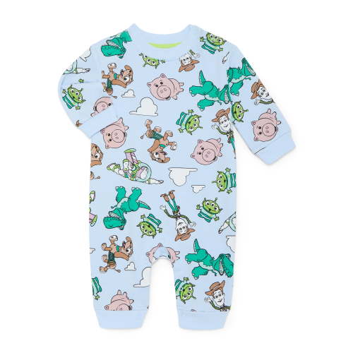 Toy Story Baby Allover Print Romper with Long Sleeves, Sizes 0/3M-24M
