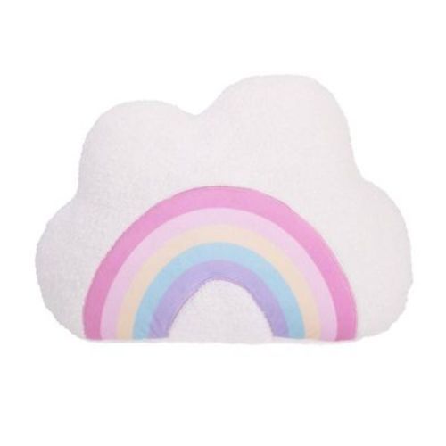 Little Love by NoJo Throw Pillow - Rainbow Cloud: Faux Lambswool, Indoor Use, Classic Patterns