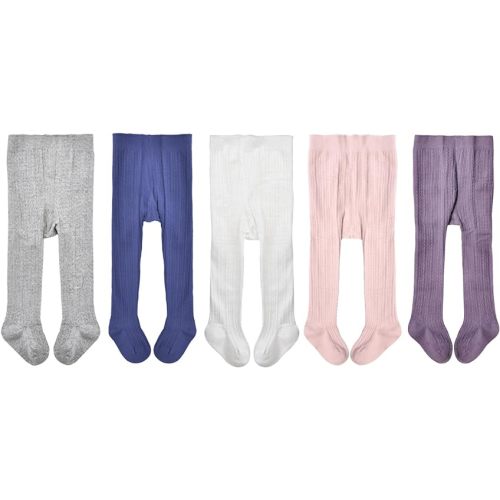 EPEIUS Baby Girls Tights Cable Knit Leggings Stockings Cotton Pantyhose for Newborn Infants Toddlers 3/6 Pack