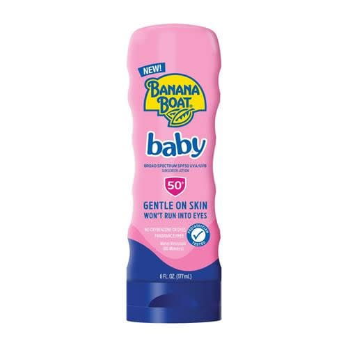 Banana Boat Baby Sunscreen Spf 50, 6Oz | Sunscreen Baby, Kids Sunscreen Lotion, Toddler Sunscreen, Beach Essentials, Infant Sunscreen, Banana Boat Sunscreen Spf 50, Baby Sunblock, 6Oz Package May Vary