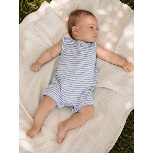 Dusty Blue Stripe / Ribbed Shortie