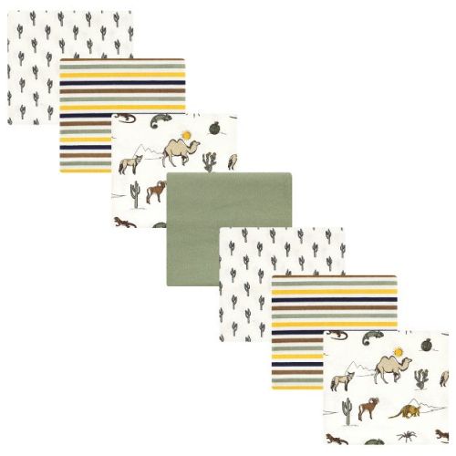 Hudson Baby Infant Boy Cotton Flannel Receiving Blankets Bundle, Desert Animals, One Size