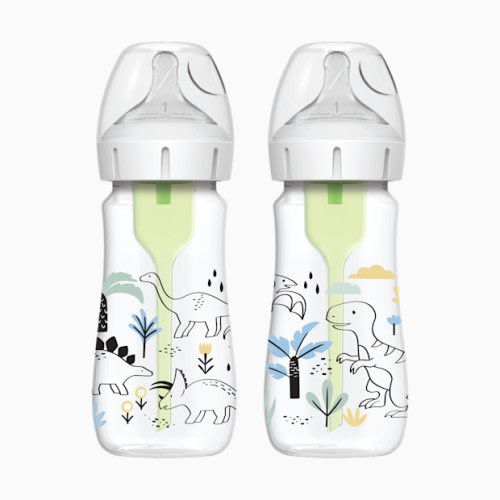 Anti-colic Options+ Wide-Neck Baby Bottle, 5oz (2 Pack) - Dino Designs