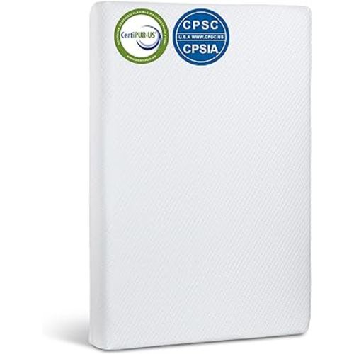 Pack and Play Mattress (38"x26"x3"), Mini Crib Mattress Cover for Pack N Play, Play Pen for Babies and Toddlers, Soft, Waterproof, Washable Breathable Pad, Memory Foam