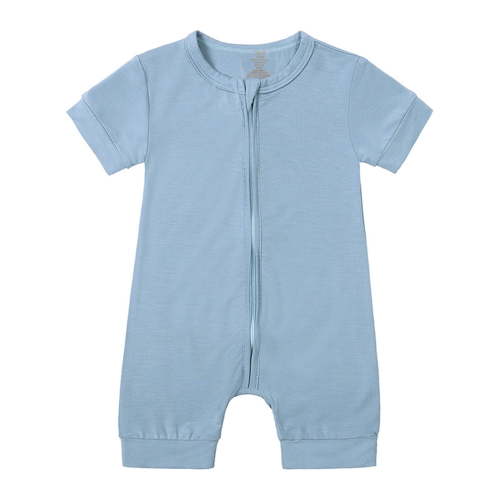 Zhuashum Onesies 0-3 Months Crewneck Rompers Pajamas Zipper Short Sleeve Sleeper Jumpsuit Comfortable Boy Clothes Blue