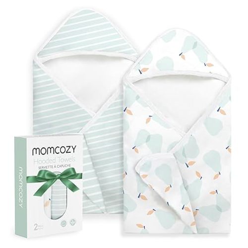 Momcozy Baby Towel with Hooded - Ultra Soft & Absorbent Large Bath Towel Set for Comfort & Gentle on Baby's Skin - Shower Gift & Bath Essential & Baby Registry Search for Newborn,Infant,Toddler,Kids