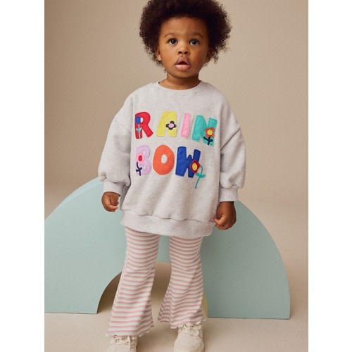 NEXT Toddler Rainbow Sweatshirt & Flare Leggings Set
