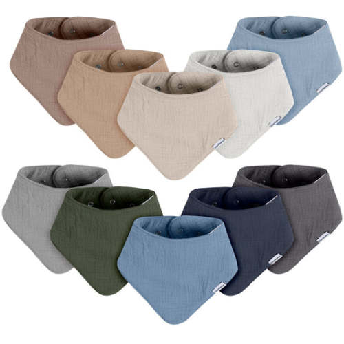 10-Pack Baby Boys Multi Blue Muslin Bandana Bibs – Gerber Childrenswear