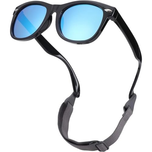 COASION Bendable Flexible Polarized Baby Sunglasses with Strap for Newborn Infant Boys Girls Age 0-24 Months CA9018