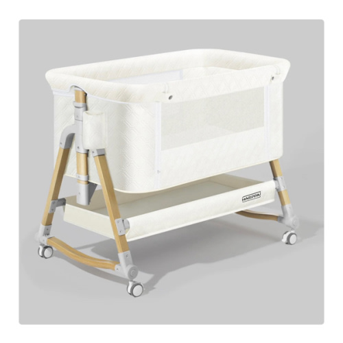 HARPPA Cuddly 3-in-1 Baby Bassinet Bedside Sleeper for Reflux | Attaches to Bed, Adjustable 5 Heights, Non-Toxic & CPSC Certified | Sturdy Aluminum Frame, Portable Wheels, Tool-Free Setup, Gentle Rocking | Perfect for Newborns, Infants, Small Spaces & Saf