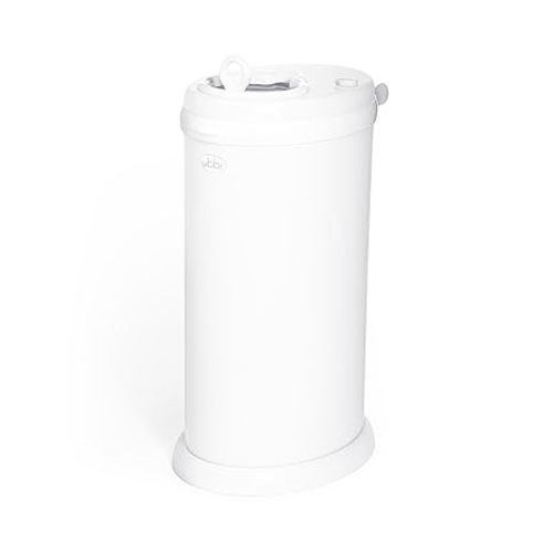 Ubbi Steel Diaper Pail, Odor Locking, No Special Bag Required, Award-Winning, Registry Must-Have, White