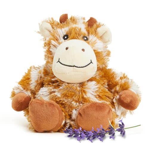 warmies Junior Microwavable & Weighted Stuffed Animals, Giraffe - Heated Stuffed Animal Plushie for Warmth & Comfort - Cute Soft Plush Toys for Adults & Children (Boys, Girls, Babies & Toddlers)
