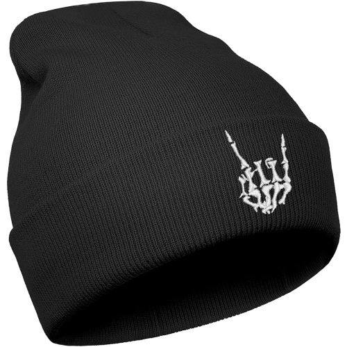 Halloween Skull Goth Knit Beanie Hats for Men Women Cool Emo Gothic Birthday Christmas Skeleton Gifts Presents Winter