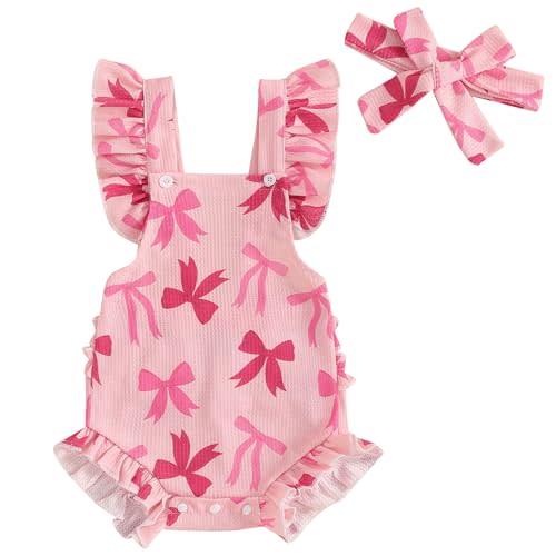 Mubineo Baby Girl Summer Clothes Ruffle Overall Romper Outfits Cute Sleeveless Overalls Rompers Newborn Outfit