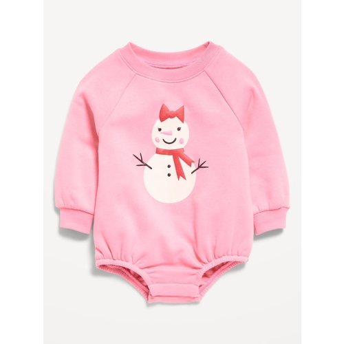 Printed Long-Sleeve Fleece One-Piece Romper for Baby