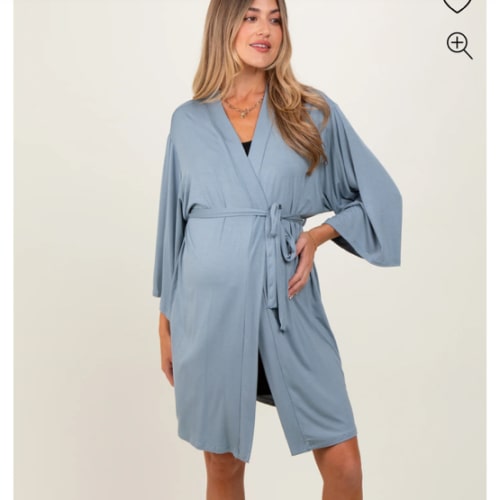 Blue Delivery/Nursing Maternity Robe – PinkBlush
