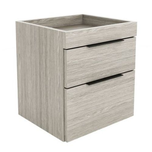 Carter Modern Double Drawer Nightstand Gray - Eco Dream: Sleek Metal Pulls, MDF, Space-Saving Design