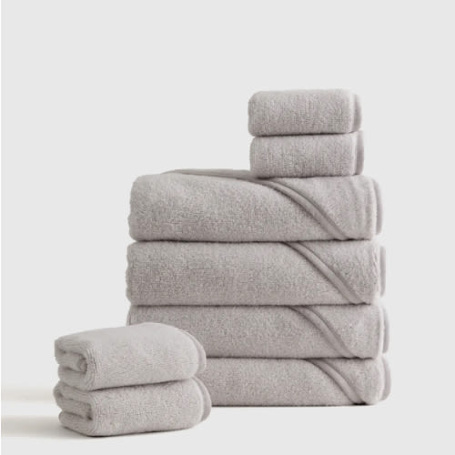 Organic Turkish Cotton Baby Bath Bundle 8-Pack in Light Grey